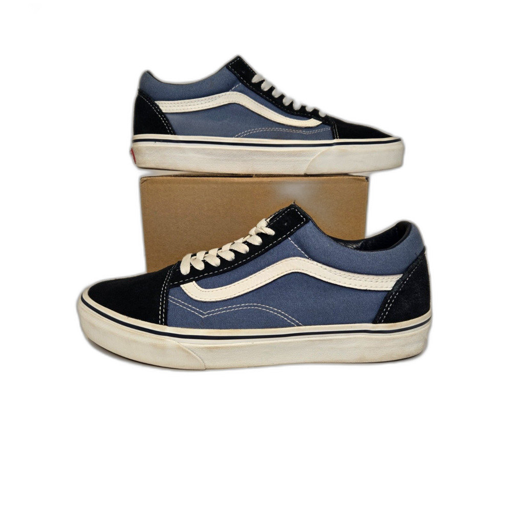 Vans Old Skool Sneakers | Navy Black Suede/Canvas | Size Men 8 Women 9.5